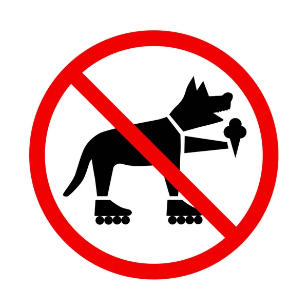 Silindirler dondurma ile köpek. yasak işareti