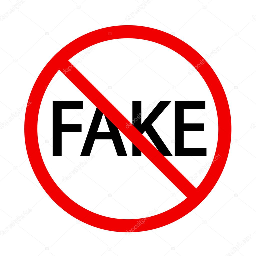 Stop fake. vector sign