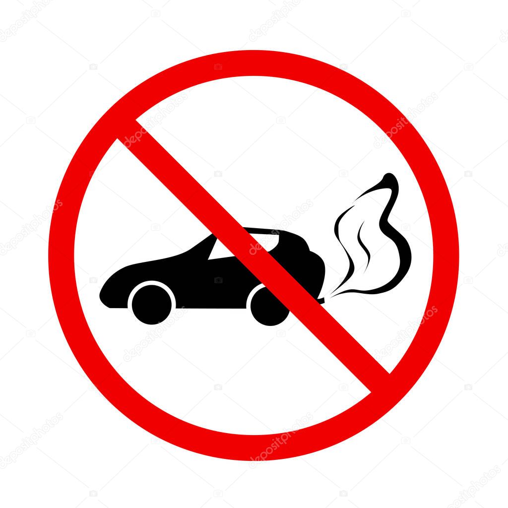 No idling or idle reduction sign on white background.vector illustration
