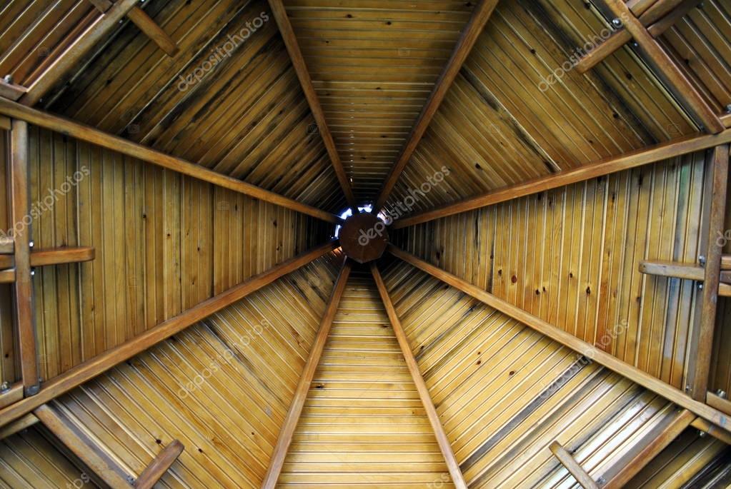 Wooden round gazebo roof — Stock Photo © maxbax #171248220