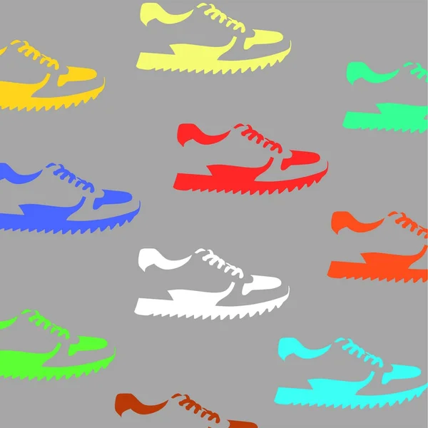 Pattern with colorful shoes — Stock Vector