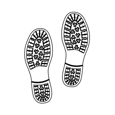 Ayakkabı tabanı beyaz arka plan üzerinde. Vektör çizim