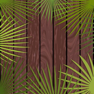 Palm ahşap Komiteler izi bırakır. Vektör çizim