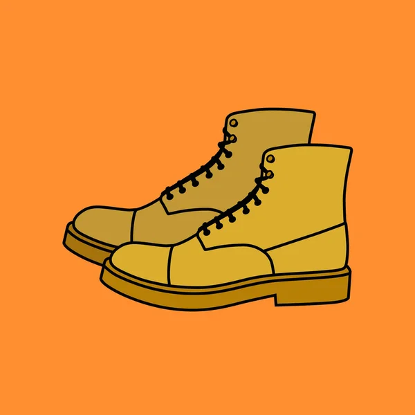Κίτρινες Μπότες Πορτοκαλί Φόντο Εικονογράφηση Διάνυσμα — Διανυσματικό Αρχείο