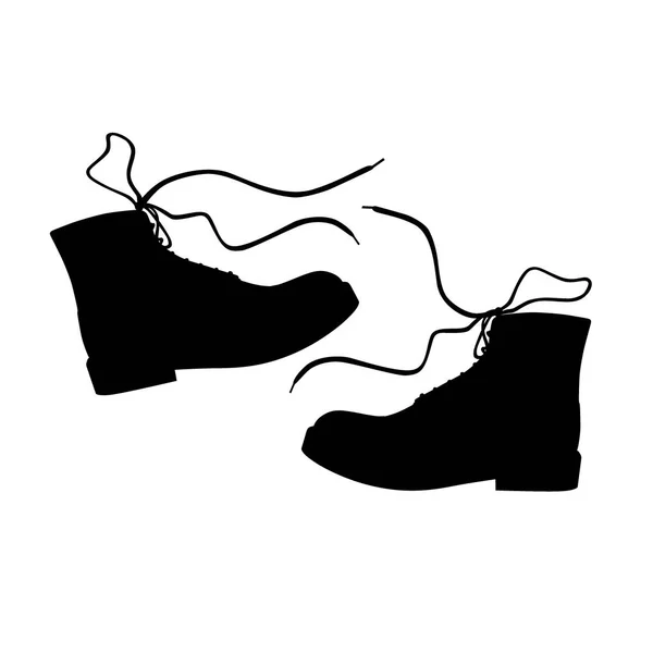 Par Sapatos Silhueta Ilustração Vetorial — Vetor de Stock