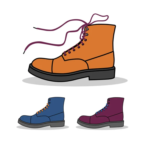 Conjunto Colorido Botas Ilustração Vetorial — Vetor de Stock