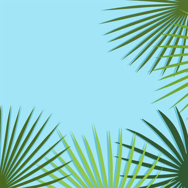 Пальмове Листя Синьому Фоні Векторні Ілюстрації — стоковий вектор