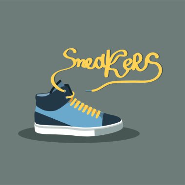 spor ayakkabı bağcıklarımı ile. Vektör çizim