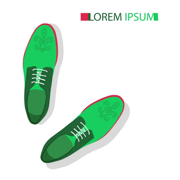 Chaussures Homme Vert Illustration Vectorielle — Image vectorielle