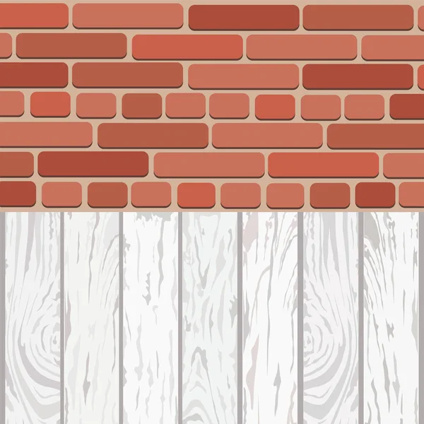 Mur Briques Plancher Bois Illustration Vectorielle — Image vectorielle
