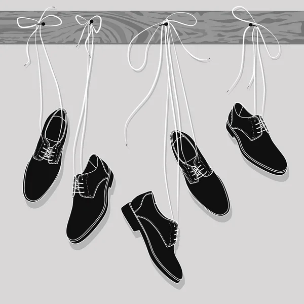 Ícone Sapatos Pendurados Cadarços Ilustração Vetorial — Vetor de Stock