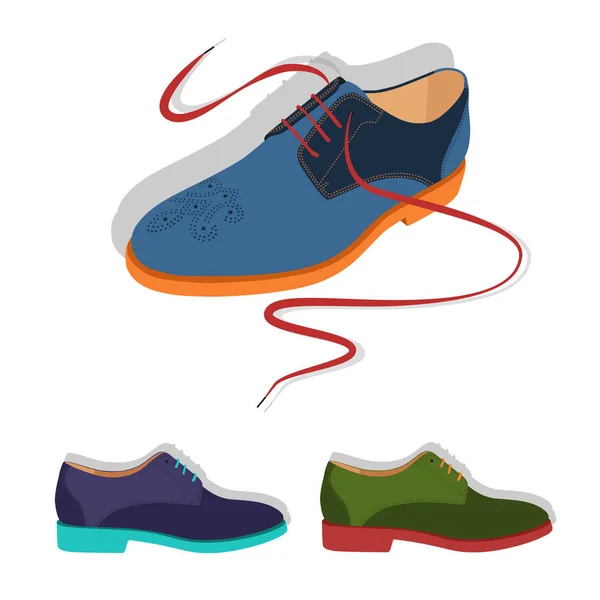 Conjunto Homens Sapatos Cores Diferentes Ilustração Vetorial — Vetor de Stock