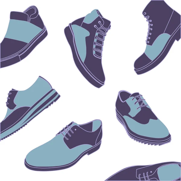 Colagem Cor Conjunto Sapatos Ilustração Vetorial — Vetor de Stock