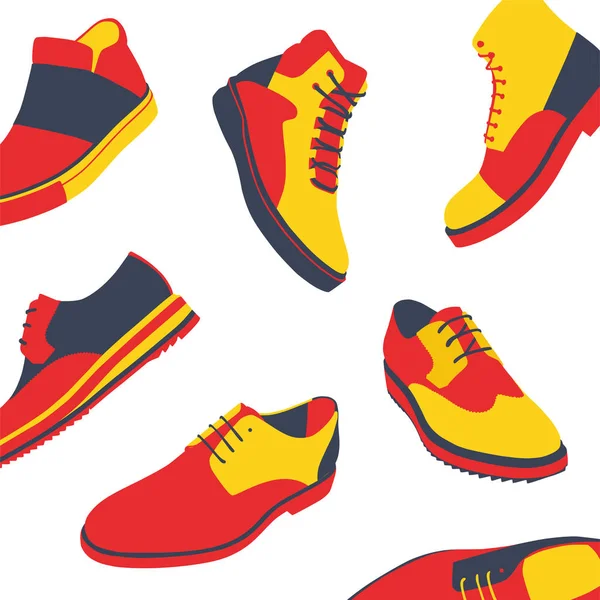 Set Scarpe Uomo Colore Illustrazione Vettoriale — Vettoriale Stock