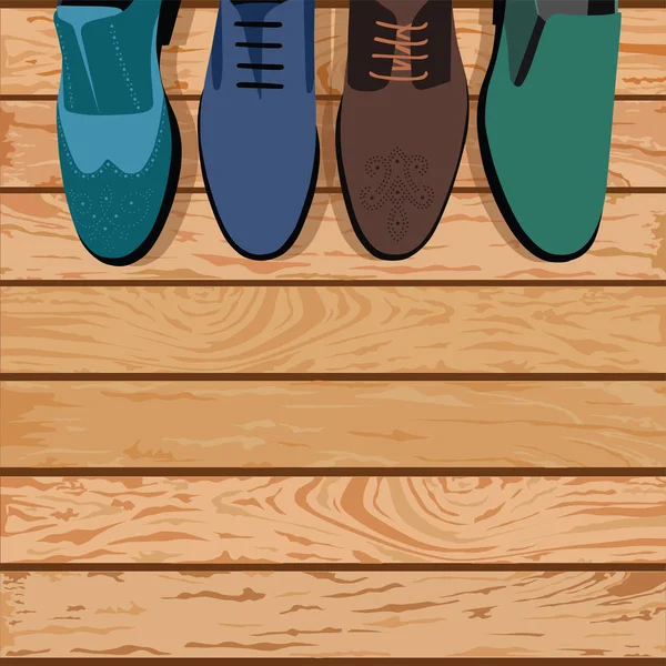 Обувь Деревянном Фоне Векторная Иллюстрация — стоковый вектор