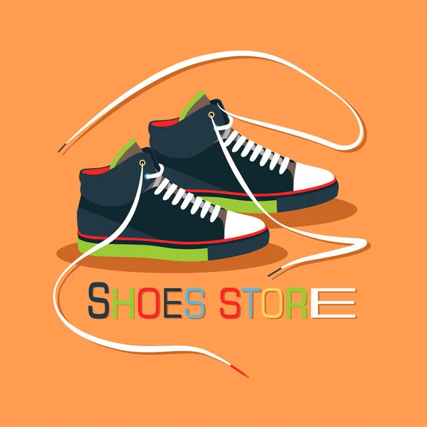 Färgade Sneakers Vektor Vektorillustration — Stock vektor