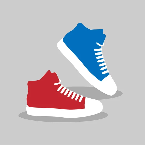 Deux Baskets Sur Fond Bleu Illustration Vectorielle — Image vectorielle