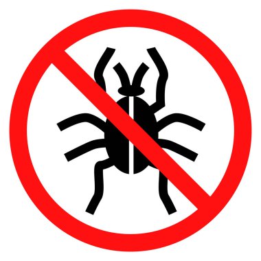 Mite uyarı işareti. Parazit simgesi durdurmak. Vektör çizim