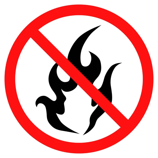 Kein Feuerzeichen Verbot Offenes Flammensymbol Vektorillustration — Stockvektor