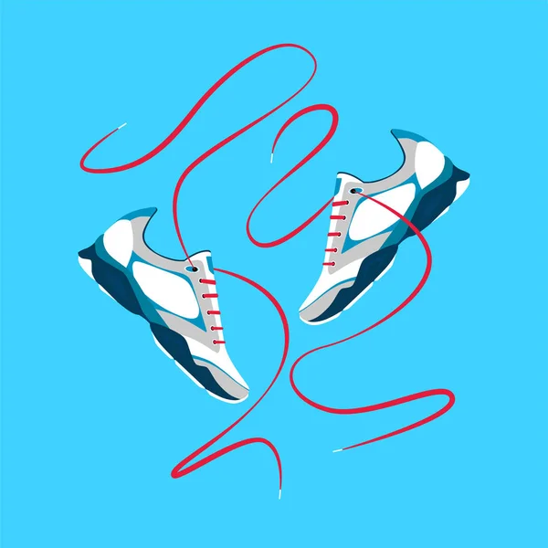 Chaussures Avec Lacets Illustration Vectorielle — Image vectorielle