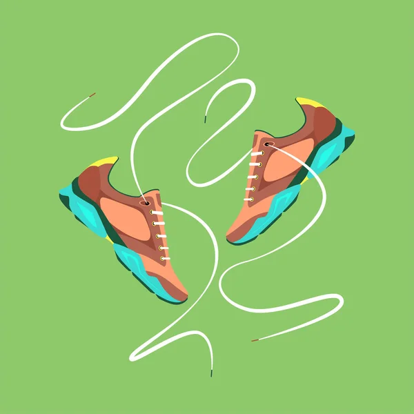 Chaussures Sur Fond Vert Illustration Vectorielle — Image vectorielle