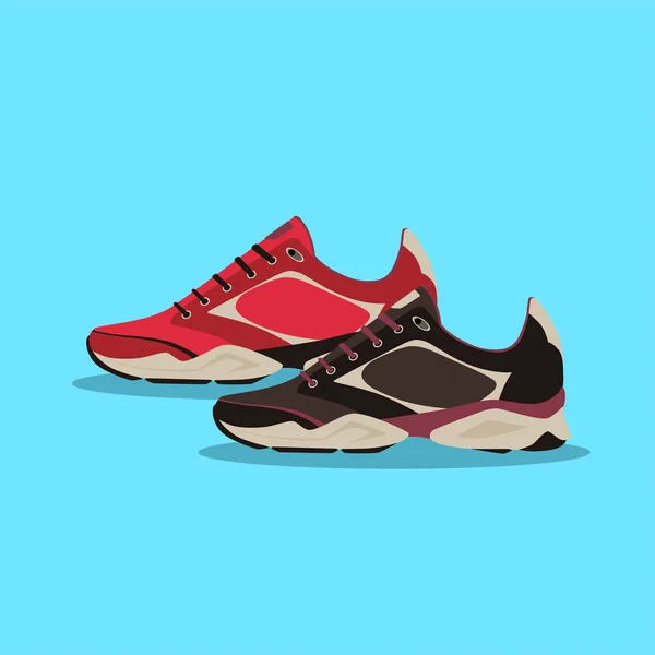 Paar Schoenen Blauwe Achtergrond Vectorillustratie — Stockvector