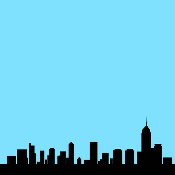 City Silhouette Blue Background Vector Illustration — Stock Vector
