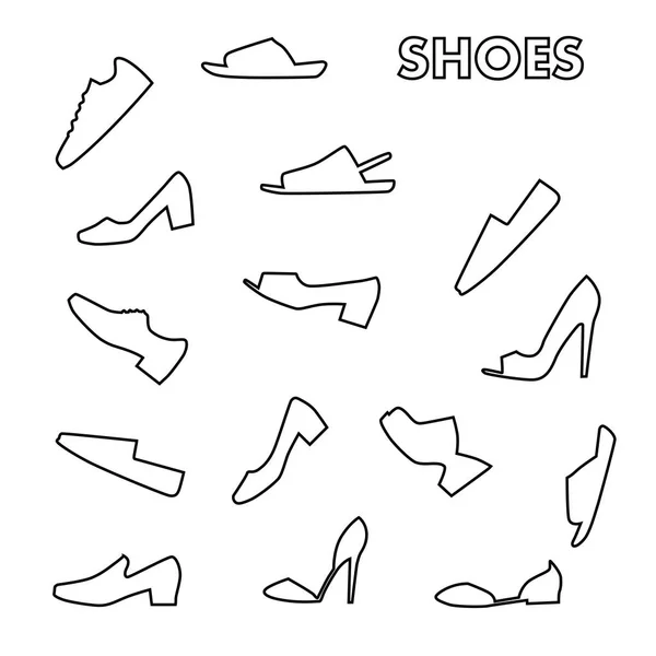 Set of shoes icons — Stock Vector