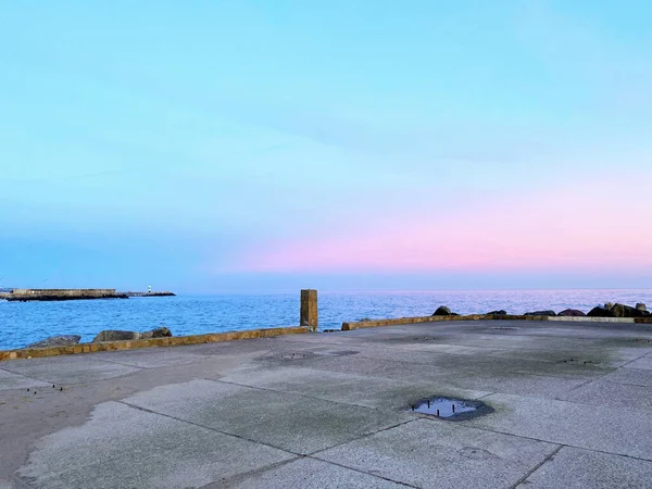 Pink Sunset Seascape Photo Stock Photo