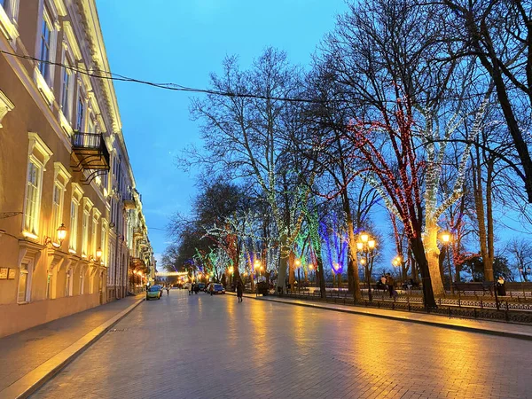 Camminare Strada Sera Odessa Immagini Stock Royalty Free