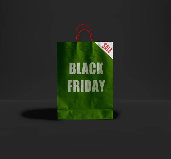 Black Friday paper bag. Promotional concept. — Stock Photo, Image