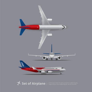 Uçak kümesi vektör illüstrasyon izole 