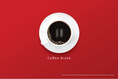 Kahve Posteri Reklam Dosyası Vektör İllüstrasyonu