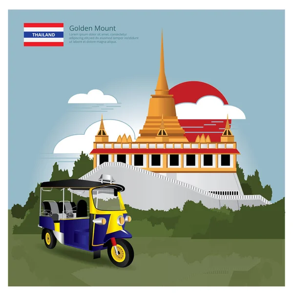 Thailand Landmark and Travel Attractions Vector Illustration