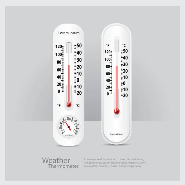 Időjárás hőmérő elszigetelt vektoros illusztráció — Stock Vector