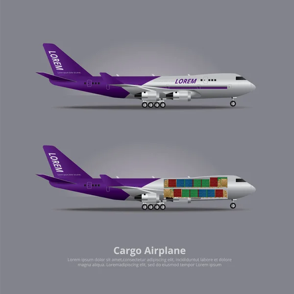Samolot towarowy Ilustracja wektora izolowanego — Wektor stockowy