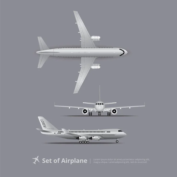 Conjunto de ilustración vectorial aislada de avión — Vector de stock