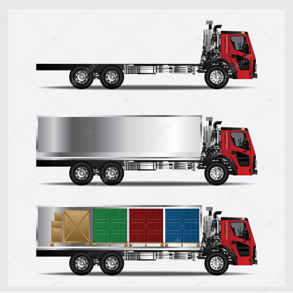 Cargo Trucks Transportation isolated Vector Illustration