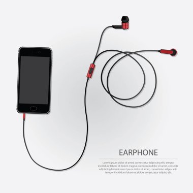 Müzik kulaklık telefon vektör çizim ile
