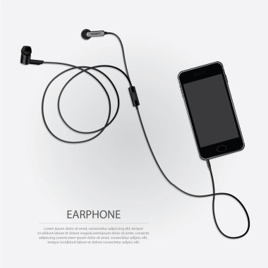 Müzik kulaklık telefon vektör çizim ile