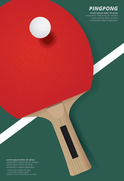 乒乓球海报模板矢量图解 — 图库矢量图片