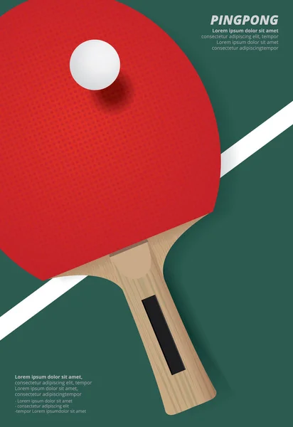 Plantilla de póster de Pingpong Vector Illustration — Vector de stock