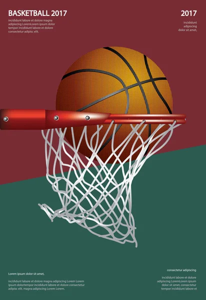 Affiche de basket-ball Illustration vectorielle publicitaire — Image vectorielle