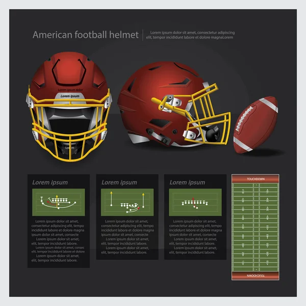 American Football Helm mit Team Plan Vektor Illustration — Stockvektor