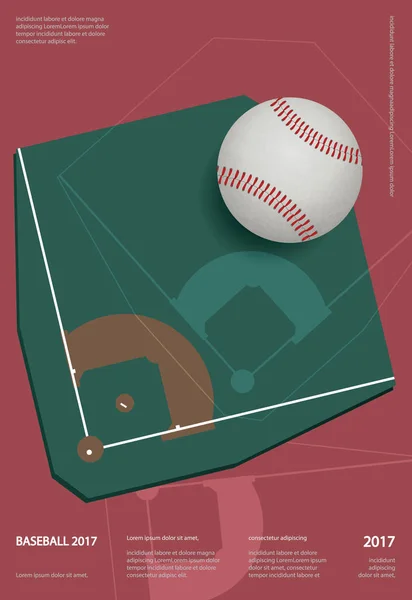 野球選手権スポーツ ポスター デザイン ベクトル図 — ストックベクタ
