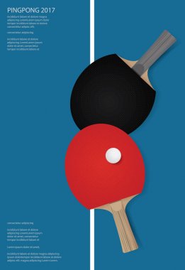Pingpong Poster Şablonu Vektör İllüstrasyonu