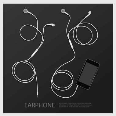 Müzik kulaklık telefon vektör çizim ile