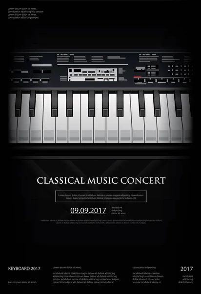 Musique Grand Piano Affiche Modèle d'arrière-plan — Image vectorielle