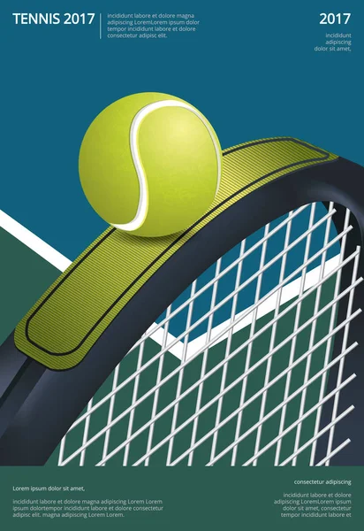 Tenis Şampiyonası Poster Vektörü illüstrasyonu