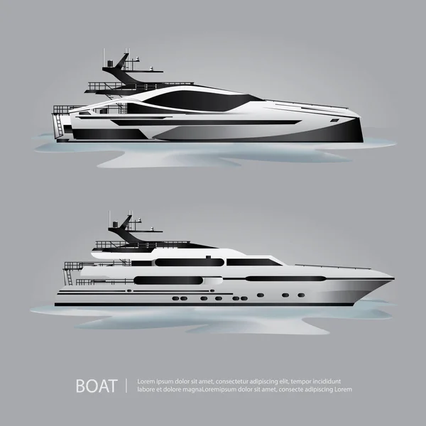 Transport Bateau Yacht de tourisme pour Voyage Illustration vectorielle — Image vectorielle
